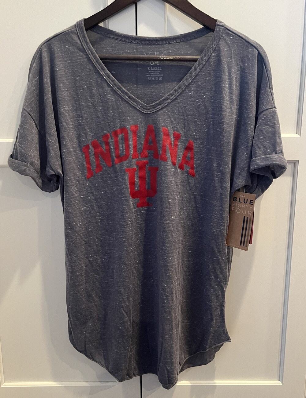 Blue 84 Women’s Indiana v-neck T-shirt Size XL grey NWT
